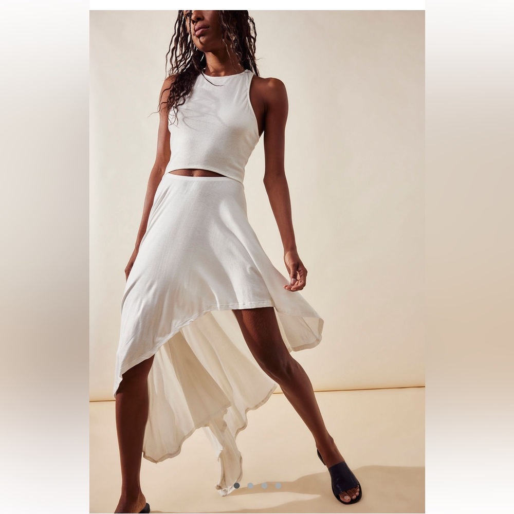 Free People Bethany Midi Dress In White NWOT